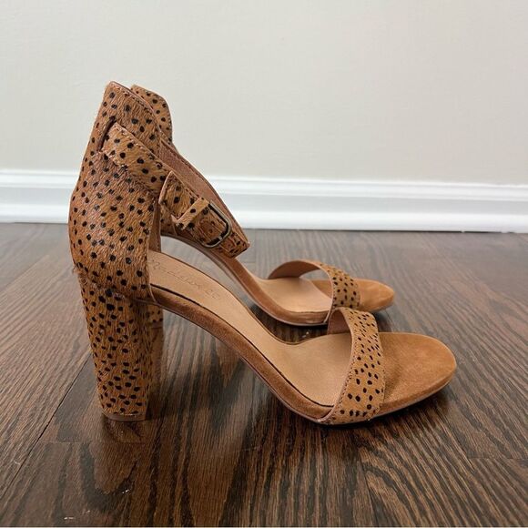 Madewell The Brooke Ankle-Strap Heels Sandal in Spot Dot Calf Hair NEW Size 8,5 - Picture 3 of 8